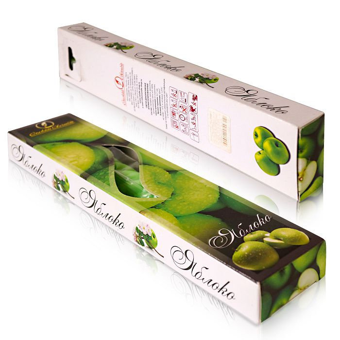 свеча витая 2 шт арома "яблоко"