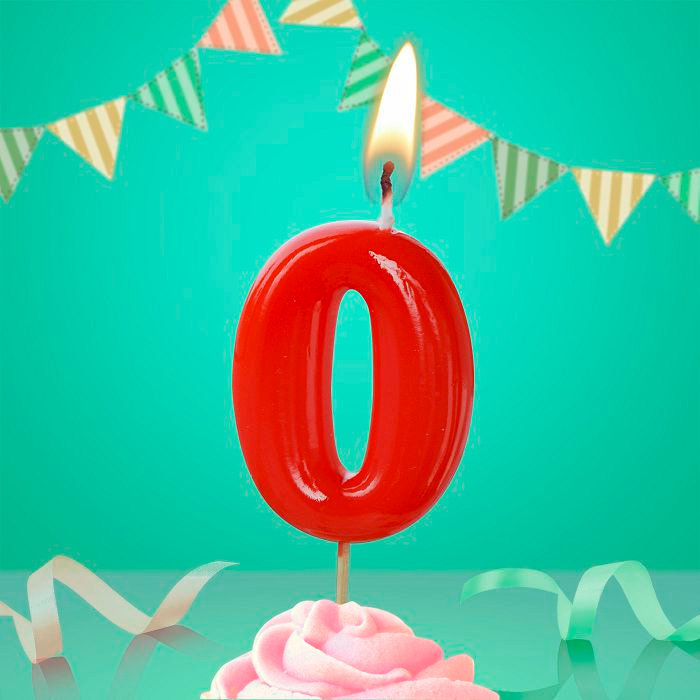 свеча тортовая на шпажке красная 0