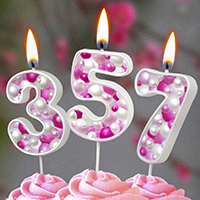 Свечи-цифры "пузырьки" розовые малые