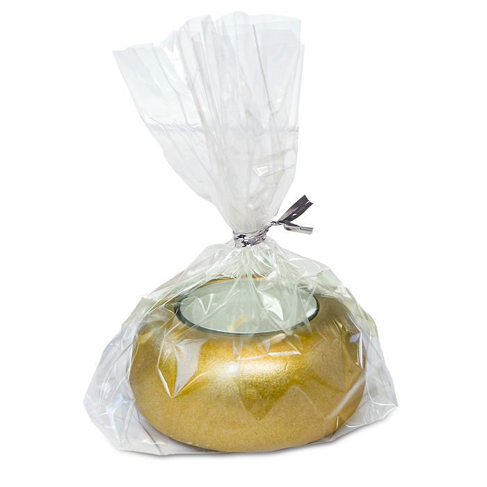 подсвечник гипсовый "горшочек" в гильзе золото