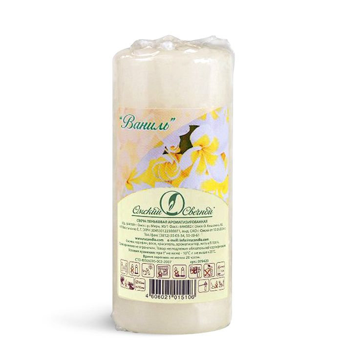 свеча ароматизированная пеньковая 50х115 "ваниль"