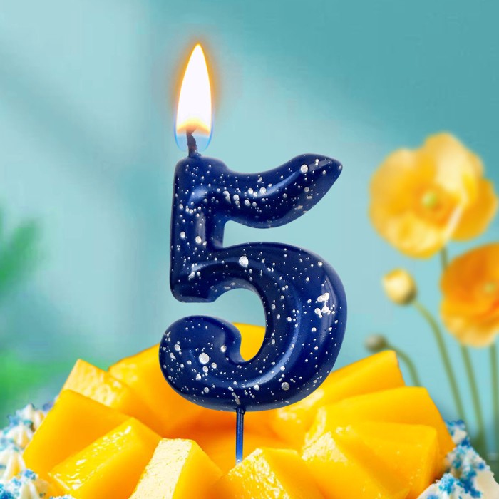 свечи цифры "звездное небо" 5
