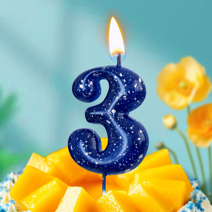 свечи цифры "звездное небо" 3