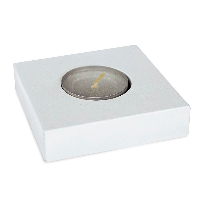 подсвечник гипсовый под чайную свечу "подиум" белый