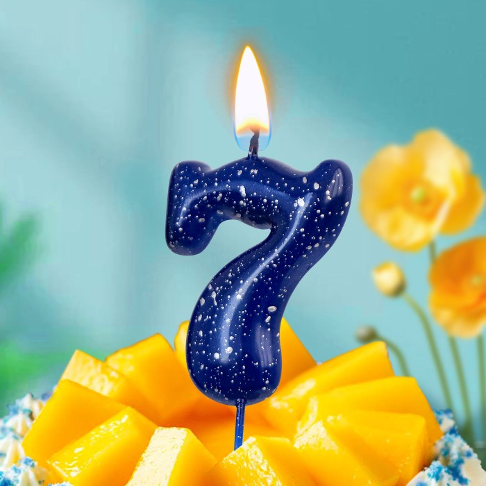 свечи цифры "звездное небо" 7