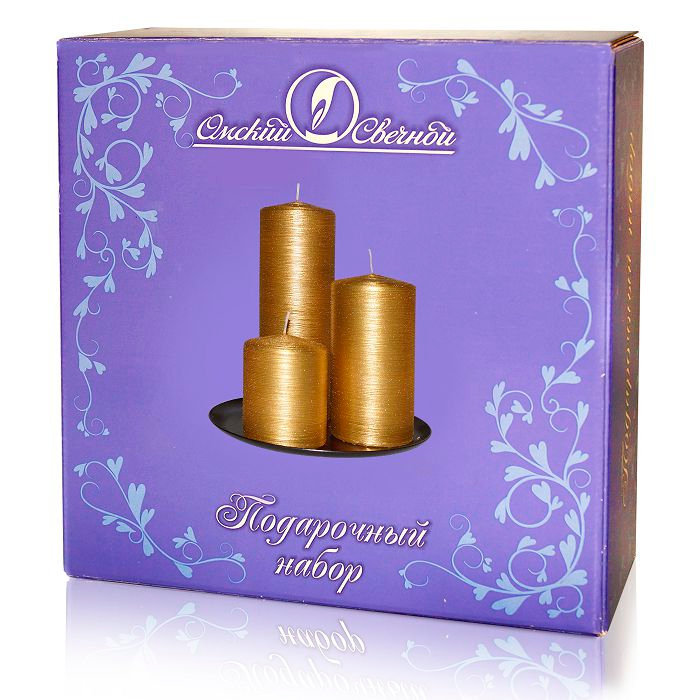 набор свечей золотой