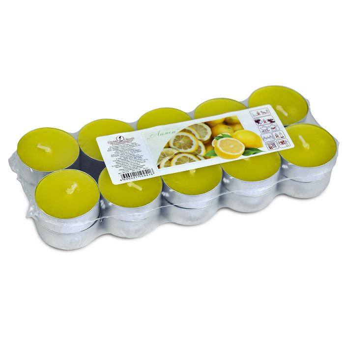 свеча чайная 12 гр ароматизированная 20 шт/уп "лимон"