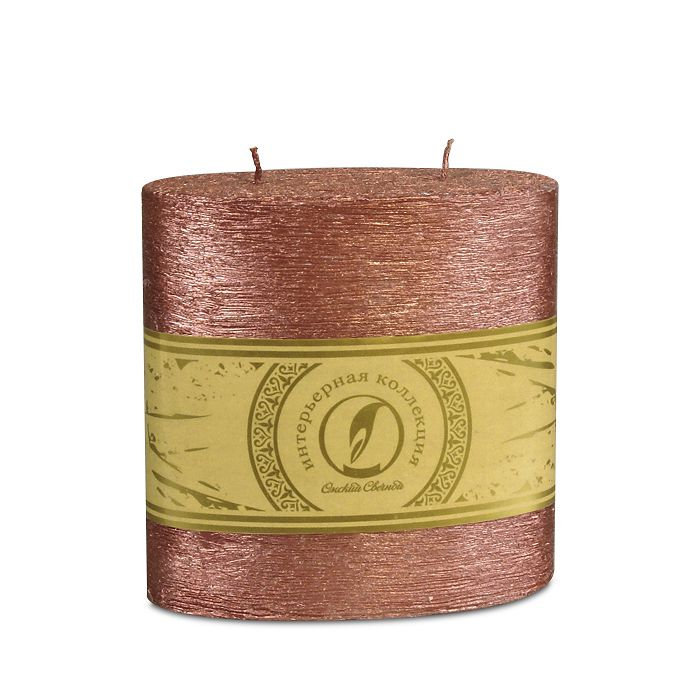 свеча овальная призма 125х62х125 2 фитиля бронза