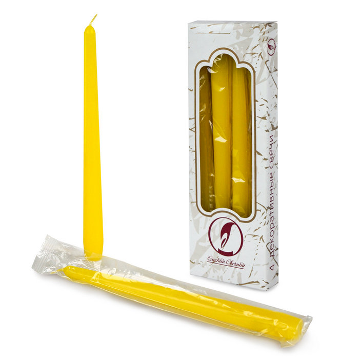 свеча античная 4 шт желтая