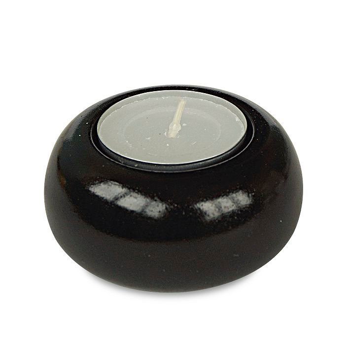 подсвечник гипсовый "горшочек" черный