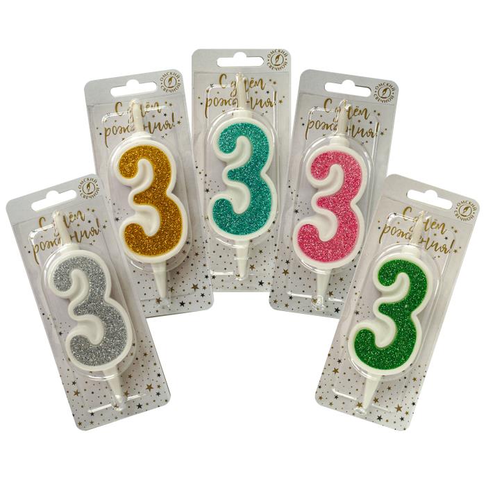 свеча тортовая 3 "суперблеск" микс