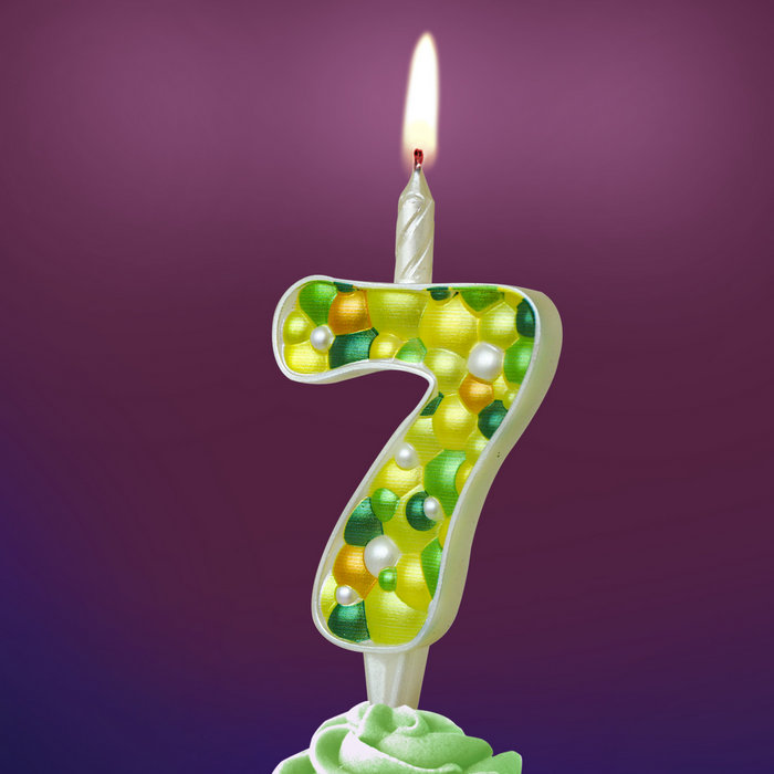 свеча тортовая 7 "Пузырьки" микс