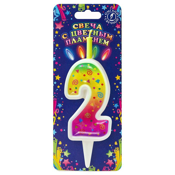 свеча торт. с цветным пламенем 2