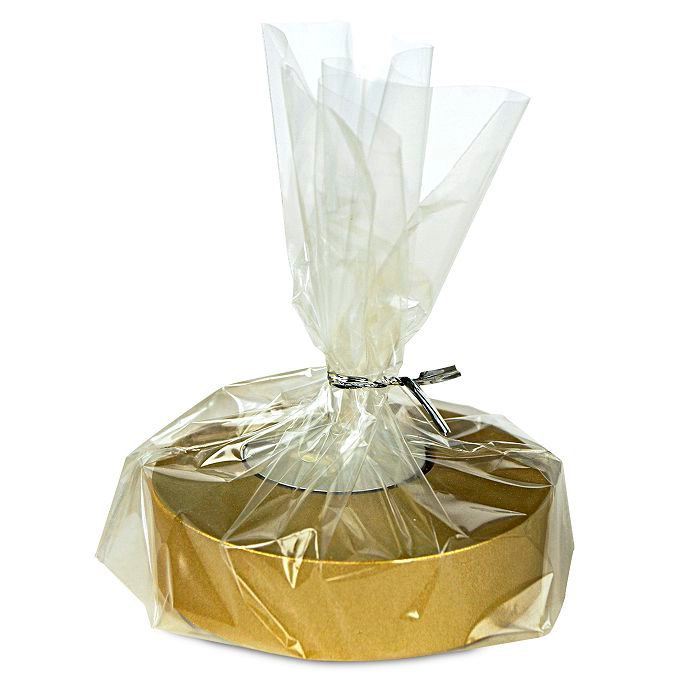 подсвечник гипсовый под чайную свечу "шайба" золото