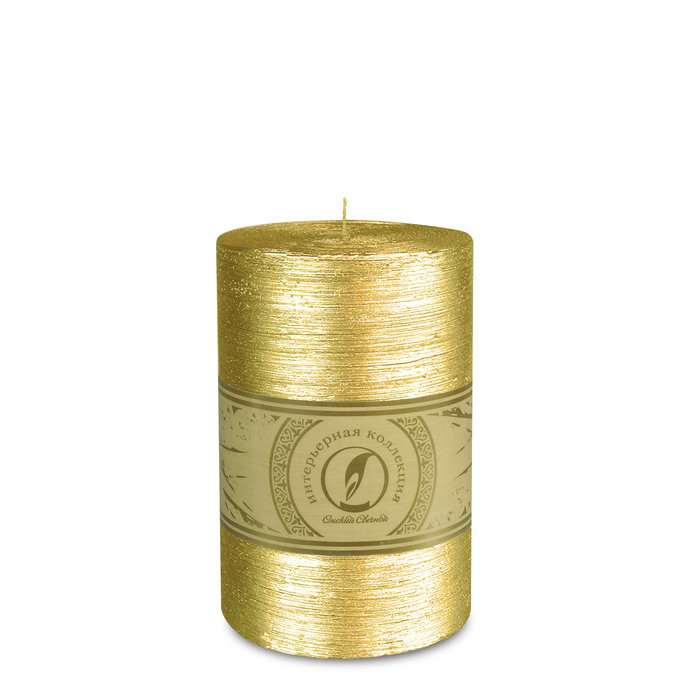 свеча цилиндр d100h150 золото