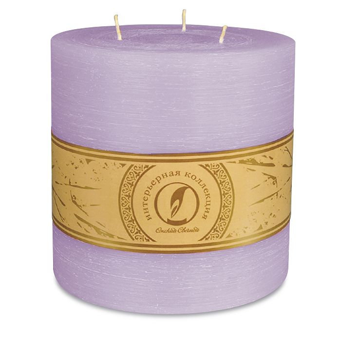свеча цилиндр d150h150 3 фитиля сиреневый