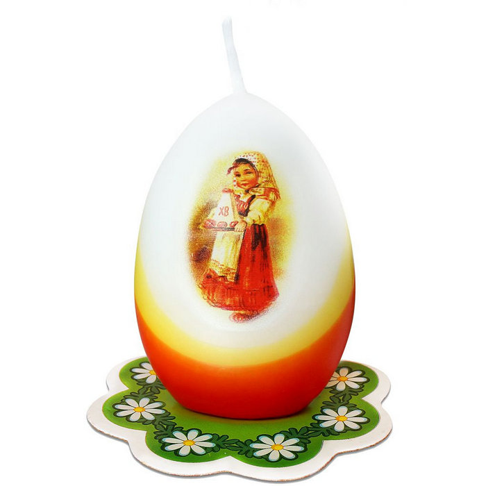свеча-яйцо "девочка с куличом"