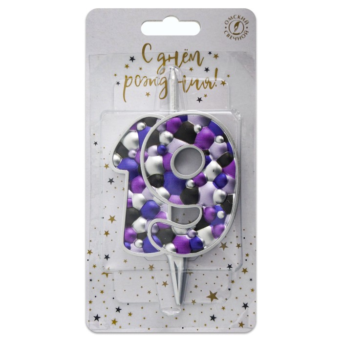 свеча тортовая  19 "пузырьки  серебро"