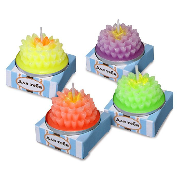 свеча в гильзе василек микс