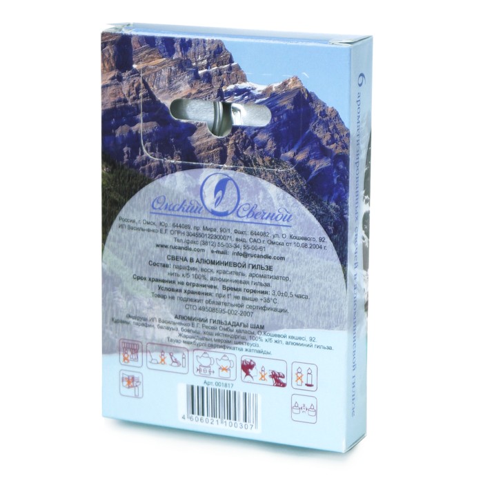 свеча чайная 12 гр ароматизированная 6 шт/уп горный воздух