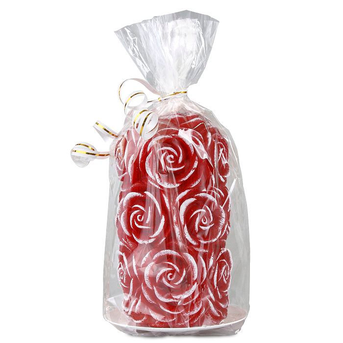 свеча пенек "В Розах" бордо