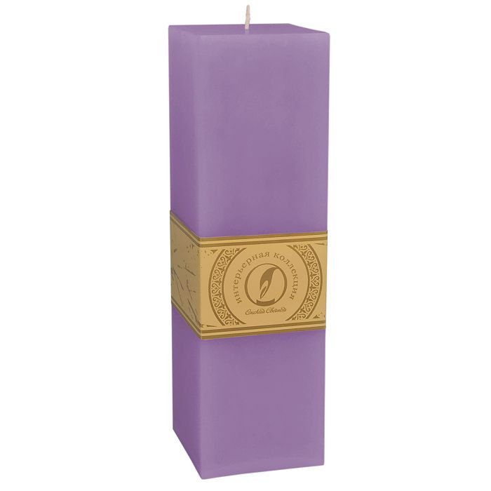 свеча квадратная призма 75х75х250 сиреневый