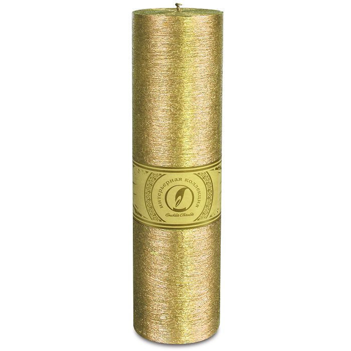 свеча цилиндр d80h305 золото