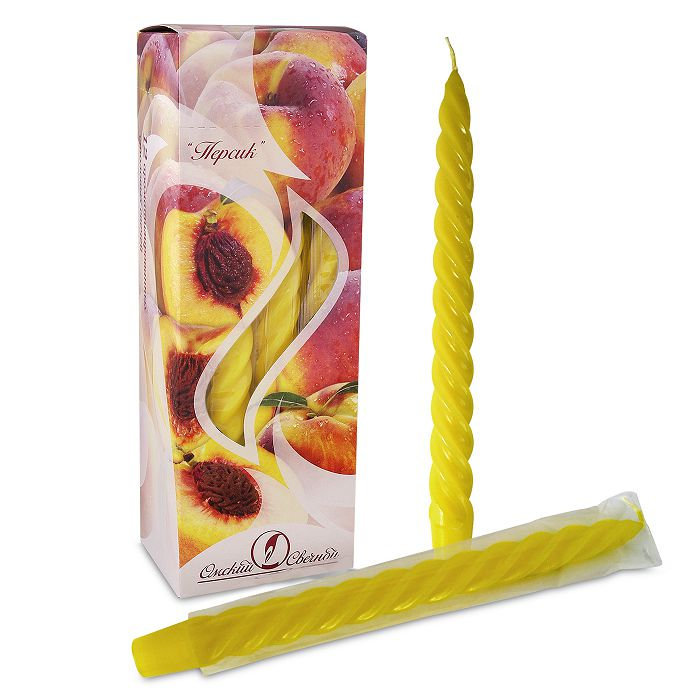 свеча ароматизированная витая 12 шт "персик"