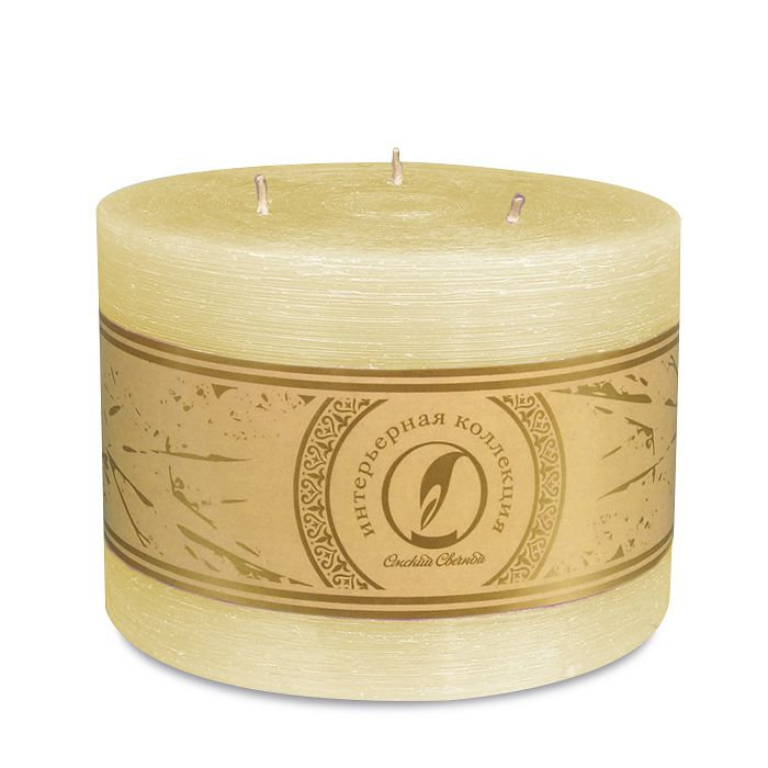 свеча цилиндр d150h105 3 фитиля кремовый