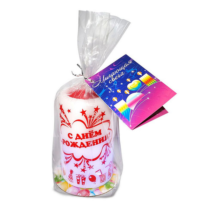 свеча "с днем рождения" хамелеон арома мед