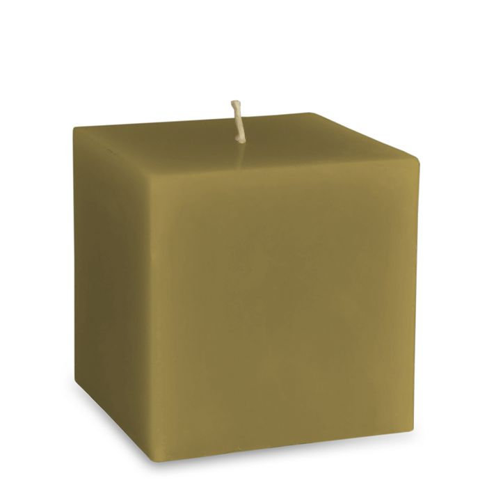 свеча куб 75 оливковый