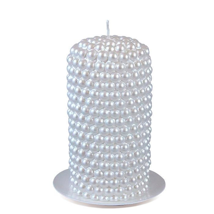 свеча пенек жемчужный белый