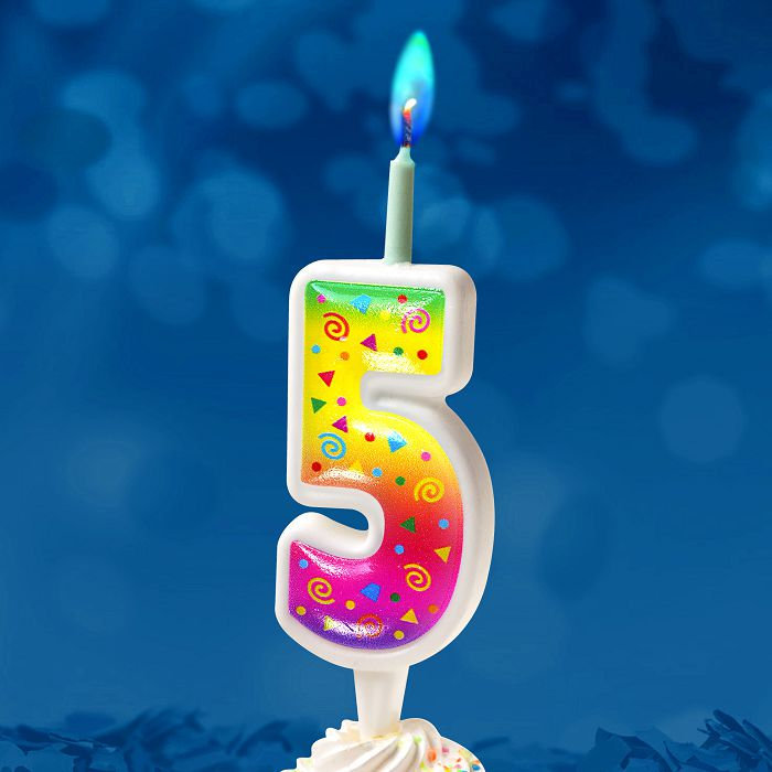 свеча торт. с цветным пламенем 5