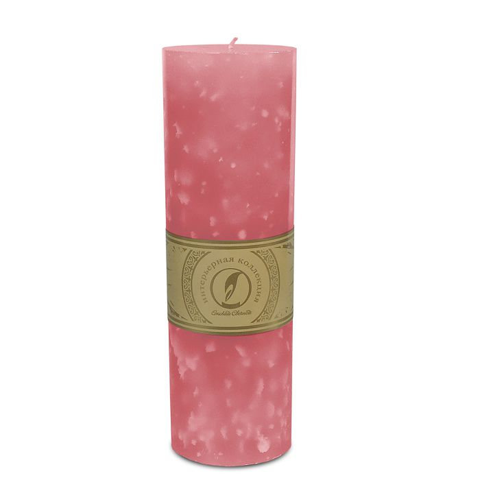 свеча цилиндр d80h255 розовый
