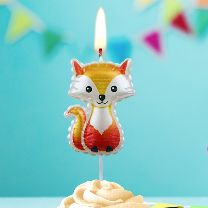 свеча тортовая на шпажке  лисичка