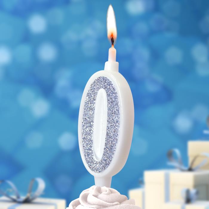 свеча тортовая 0 "суперблеск" серебро