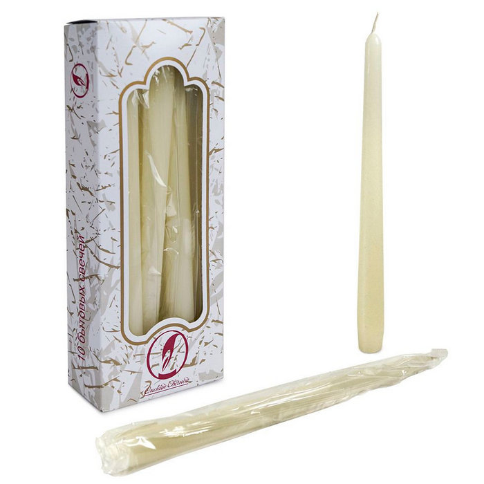 свеча античная 10 шт сл. кость