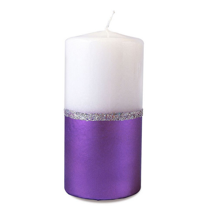 свеча пенек 60x125 "сиренево-белый"
