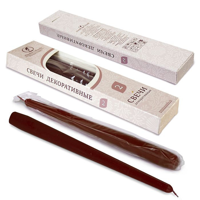 свеча античная 2 шт коричневая