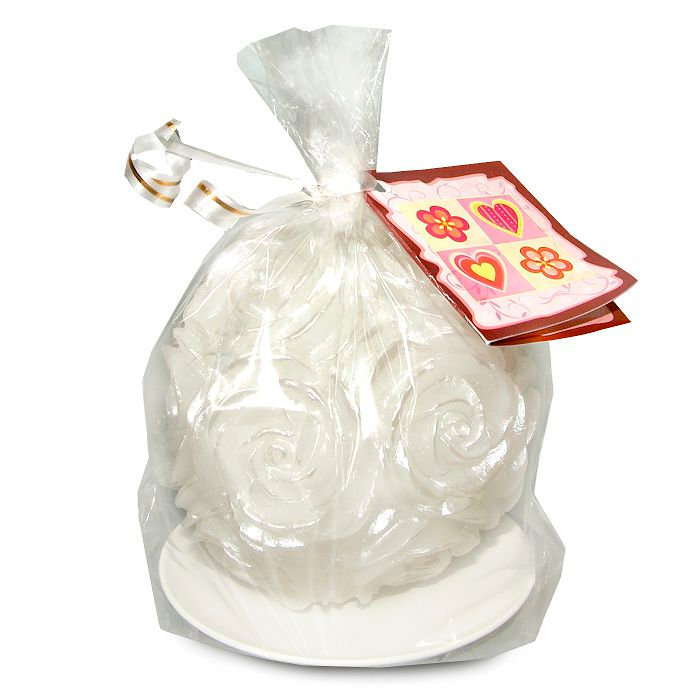 свеча шар в розах белый