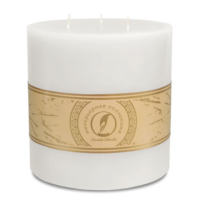 свеча цилиндр d150h150 3 фитиля белый