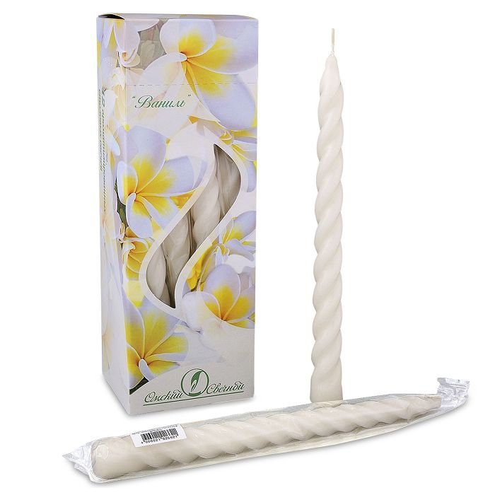 свеча ароматизированная витая 12 шт "ваниль"