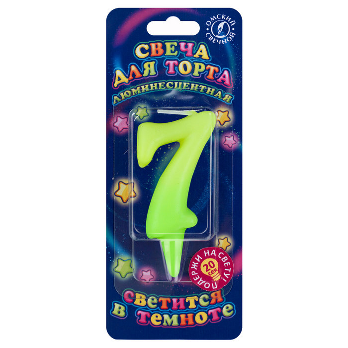 свеча тортовая люминесцентная 7