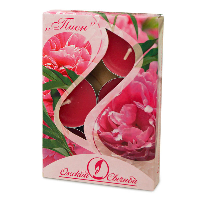 свеча чайная 12 гр ароматизированная 6 шт/уп пион