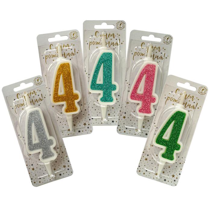 свеча тортовая 4 "суперблеск" микс