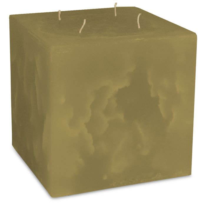 свеча куб 125 4 фитиля оливковый