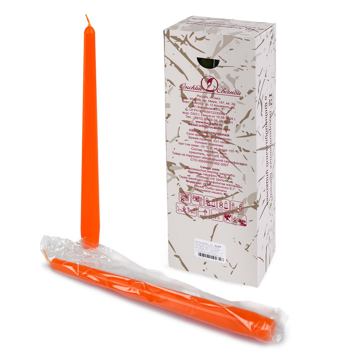 свеча античная 12 шт оранжевая