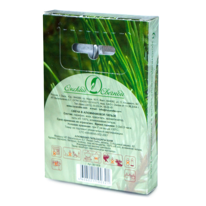 свеча чайная 12 гр ароматизированная 6 шт/уп  хвоя