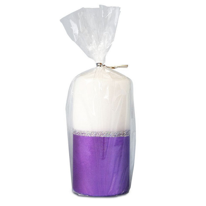 свеча пенек 60x125 "сиренево-белый"