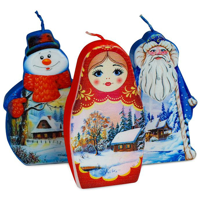 свечи-фигурки новогодние (шоу-бокс)